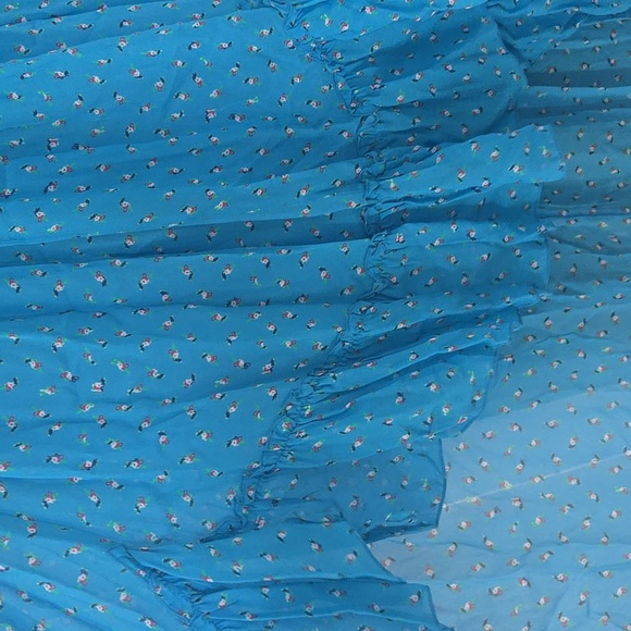 Karina Grimaldi Blue Floral High Low Spaghetti Strap Dress Size Medium - Picture 5 of 13